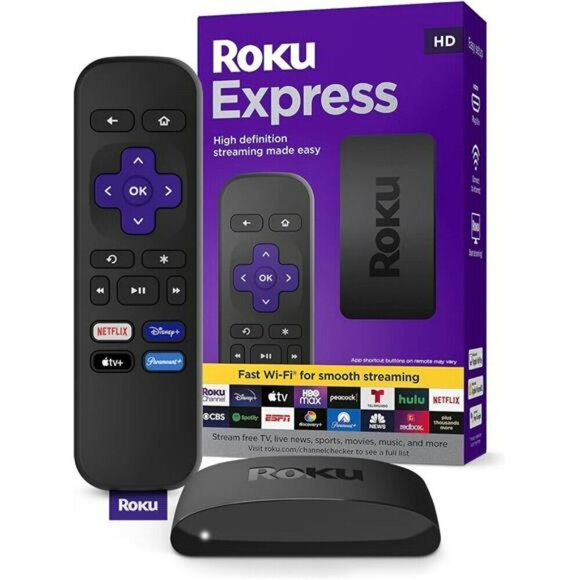 HD Roku Streaming Device with Standard Remote (no TV controls), Free & Live TV - Picture 1 of 7